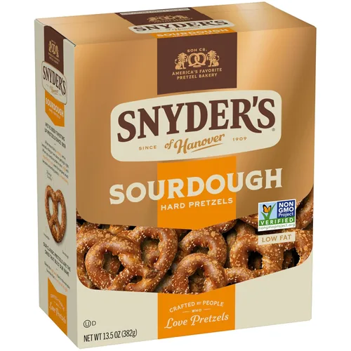 Vista 6 de Snyder's of Hanover Pretzels, pretzels duros de masa madre, caja de 13.5 onzas
