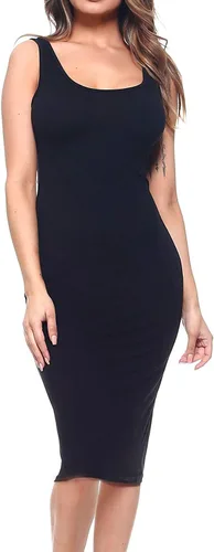 Vista 4 de ICONOFLASH Vestido sin mangas con cuello redondo ajustado para mujer con opciones de talla grande