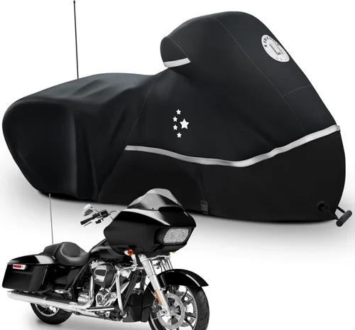 Vista 14 de Funda para motocicleta 420D resistente para todas las estaciones, universal, impermeable, protección al aire libre, 86" XL, funda para vehículo/negro