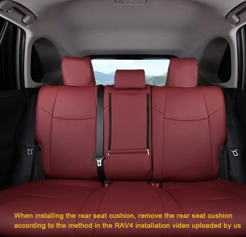 Vista 53 de Fundas de asiento RAV4 de ajuste personalizado, piel sintética impermeable para Toyota RAV4 2013-2018 (beige)