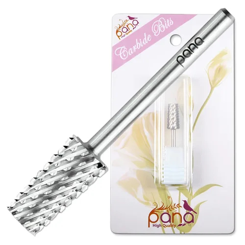 Vista 18 de PANA - Cabezal cónico de carburo con vástago de 3/32 pulgadas (negro, grano grueso), broca de uñas para eliminación rápida de acrílico o gel duro