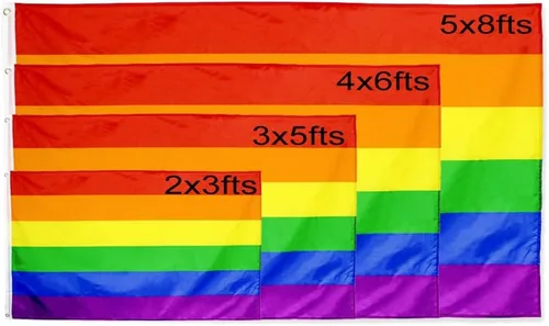 Vista 2 de ANJOR Bandera del orgullo gay - Banderas de arco iris de 4 x 6 pies