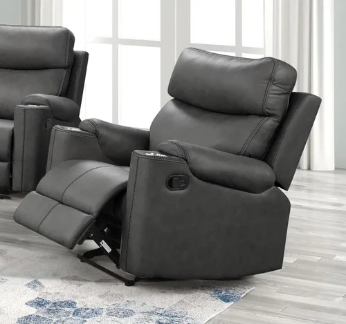 Vista 13 de Betsy Furniture 8007 - Juego de sofá reclinable de microfibra para sala de estar (Gris, Sofá + Sillón reclinable)