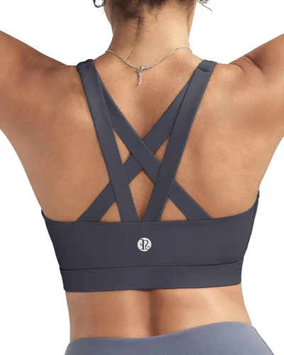 Vista 39 de RUNNING GIRL - Sujetadores deportivos para mujer, sujetadores deportivos con tiras acolchadas y espalda cruzada de apoyo medio con copas extraíbles