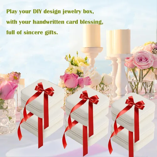 Vista 3 de CIPIDI Joyero de viaje, caja de regalo para dama de honor, paquete de 6 cajas de joyería pequeñas, mini organizador de joyas, caja de almacenamiento