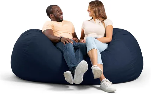 Vista 70 de Big Joe Fuf Silla Puf de Espuma de 5 Pies de Tamaño Extra Grande con Funda Extraíble para Niños, Adolescentes, Adultos, Onyx Lenox, Poliéster Tejido