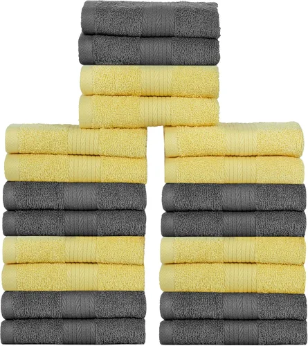 Vista 41 de Ample Decor Juego de 12 toallas de baño de 600 GSM, 100% algodón, 4 toallas de baño, 4 toallas de mano, 4 paños de lavado, absorbentes y suaves