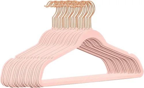 Vista 11 de TIMMY Perchas de terciopelo de alta calidad – Perchas negras resistentes antideslizantes que ahorran espacio para abrigos, trajes y suéteres