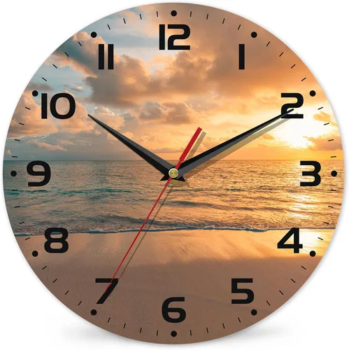 Vista 13 de Reloj para sala de estar, reloj de pared de vino abstracto, reloj de pared de madera vintage, silencioso sin tictac, funciona con pilas, números