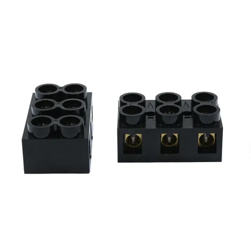 Vista 3 de 500V 60A 3 posiciones doble fila tornillo bloque de terminales doble fila barrera eléctrica panel-2pcs