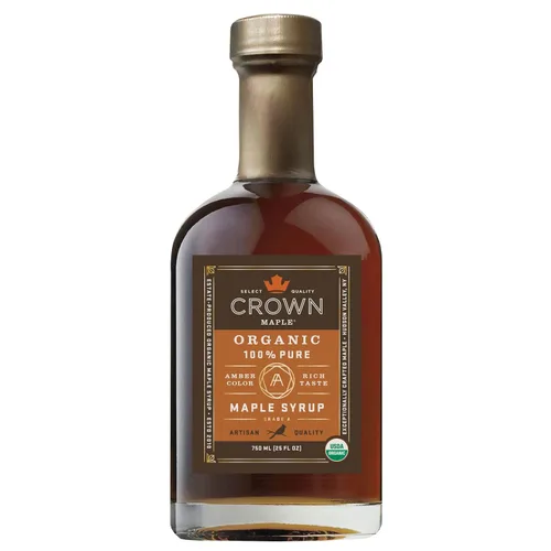 Vista 10 de Crown Maple Color ámbar, jarabe de arce orgánico de sabor rico, 12.7 onzas líquidas, adobos de sabor, cócteles, panqueques, calabaza y tocino