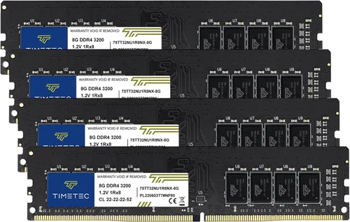 Vista 13 de Timetec Pinnacle Konduit 8GB DDR4 3200MHz PC4-25600 CL16-18-18-38 XMP2.0 Overclocking 1.35V Compatible para AMD e Intel Módulo de memoria RAM
