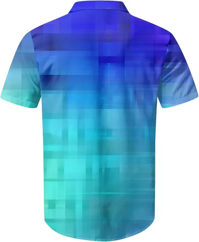 Vista 2 de HEHOAH Camisas casuales de lino de algodón con mangas 34 para hombre, con botones, lisas, lisas, enrollables, para playa y verano