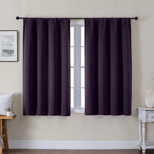 Vista 83 de Gwine Aqua Short Curtains 36 Inches Long - Small Half Window Kitchen Curtains Over Sink, Solid Blackout Curtain for Bathroom Basement Cabinet RV, 2