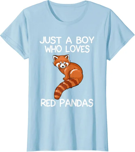 Vista 21 de Just A Boy Who Loves Red Pandas Gift - Camiseta con diseño de panda roja, Negro, S