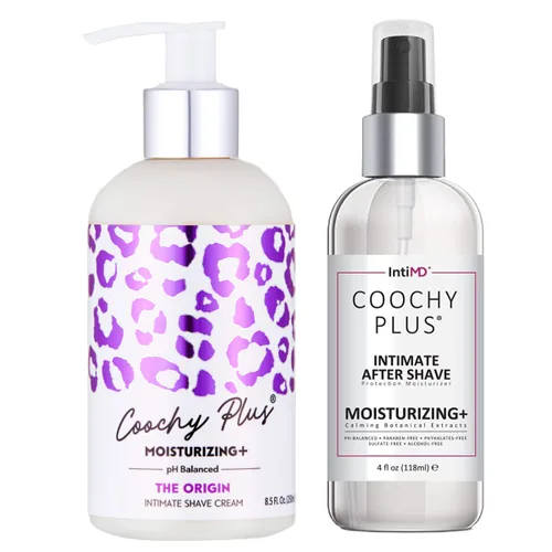 Vista 11 de Kit completo de afeitado íntimo IntiMD Coochy Plus - Coco Allure y humectante calmante de protección después del afeitado orgánico - Fórmula