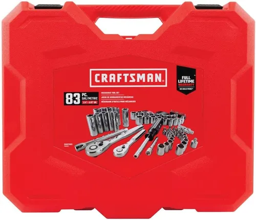 Vista 3 de CRAFTSMAN CMMT12021 - Juego de herramientas mecánicas, SAE/métrico, guía de 0.6 cm, 83 piezas