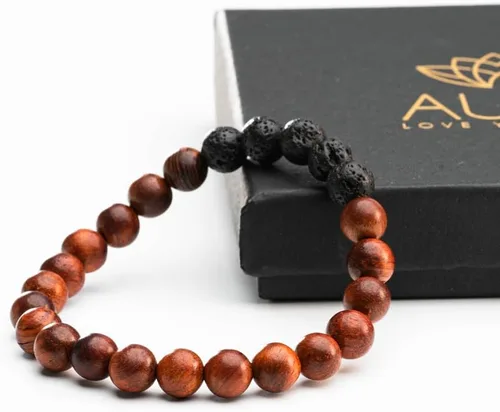 Vista 3 de Lava Bracelet Relaxation Gifts for Women Birthday Gifts for Women Yoga Beads for Calming Energy Balancing Meditation Self Care for Men & Women