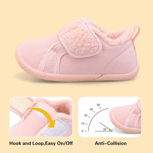Vista 3 de Centipede Demon Pantuflas para niñas y niños pequeños peludos, zapatos de casa, zapatos cálidos para interiores y bebés, pantuflas de invierno