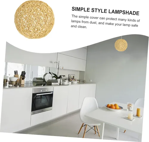 Vista 5 de DOITOOL 2 sets cubierta de luz de uso interior tejida pantalla lámpara colgante decorativa para dormitorio 2 unids*2
