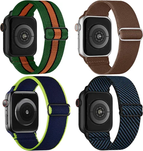 Vista 25 de 4 Pack Stretchy Solo Loop Compatible with Apple Watch Bands Women Men