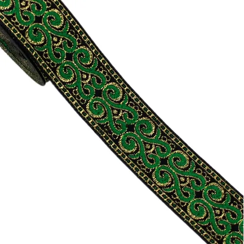 Vista 10 de Patrones de palmette - Cinta de tela tejida con flecos para accesorios de ropa, correas de adorno, cinturones, collares de ancho 1.3 pulgadas por