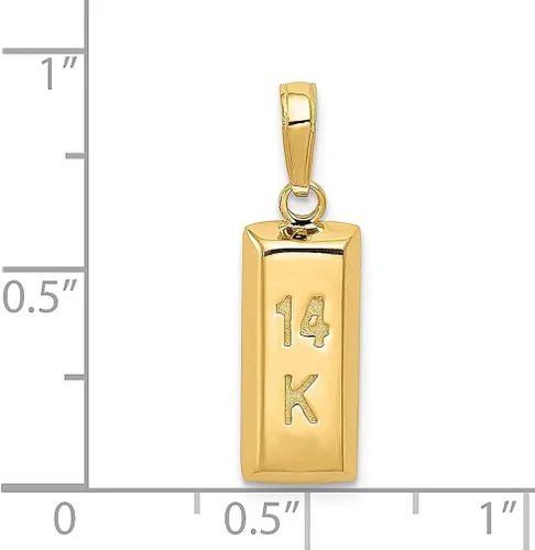Vista 4 de Collar con dije de barra de oro 3D de 14 quilates joyería fina para mujer regalos para ella