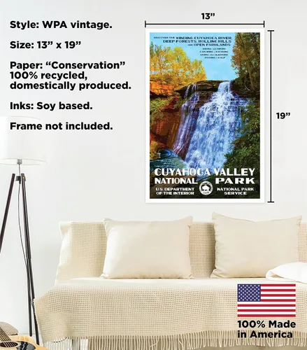 Vista 4 de Póster del Parque Nacional del Valle Cuyahoga – Obra de Arte Original – 13 x 19 pulgadas por Rob Decker – Estilo WPA