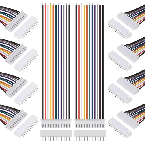 Vista 11 de ACEIRMC XH - Juego de conectores JST-XH, 10 pares de conectores macho y hembra, conector de conector macho y hembra de 0.100 in, 10 pines, con cable