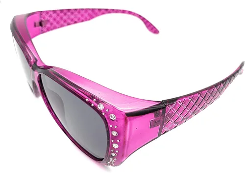 Vista 5 de The Starlet - Gafas de sol rectangulares ovaladas con diamantes de imitación de mariposa y ajuste de 2.165 in