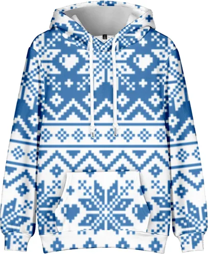 Vista 2 de Men Christmas Hoodie Oversized Cotton Light Weight Graphic Ugly Christmas Sweatshirt Novelty Warm Pullover