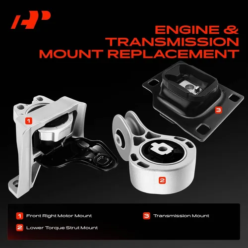 Vista 3 de A-Premium 3 piezas de kit de montaje para motor, transmisión y puntal de torque compatible con Ford Focus 2008 2009 2010 2011, transmisión
