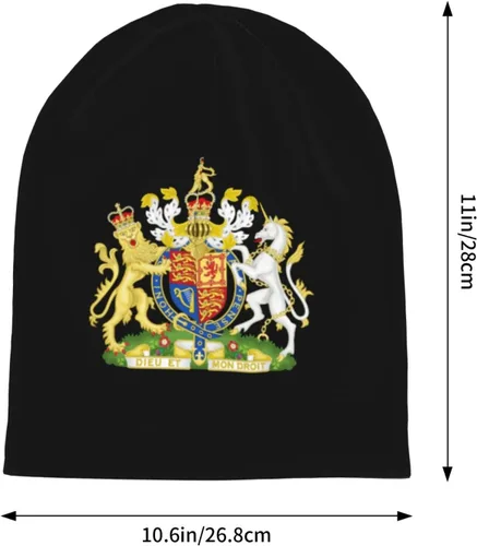 Vista 2 de Reino Unido Inglaterra Real Escudo de Armas Reino Unido Adulto Sombrero de Punto Beanie Invierno Cálido Cráneo Sombrero - Hombres Mujeres