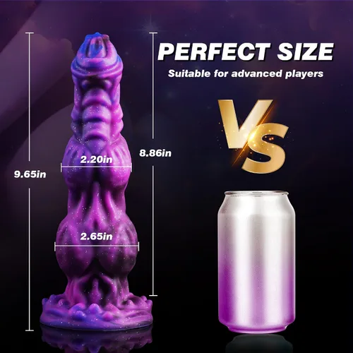 Vista 10 de Consolador Monstruo Fantasía Caballo de 9.6 pulgadas con 2 Nudos Grandes, Consoladores de Nudo Enorme Gruesos Estilo Perro Dragón con Ventosa