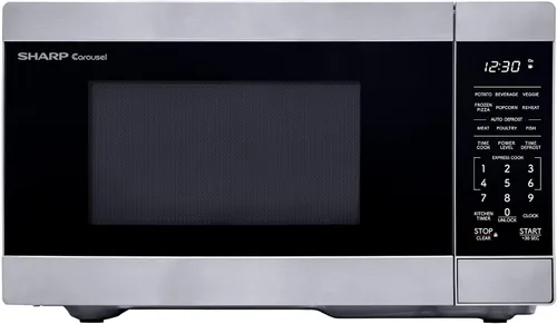 Vista 15 de SHARP Horno microondas compacto de encimera con plato giratorio de carrusel extraíble de 10 pulgadas, 700 vatios, 0.7 pies cúbicos, negro