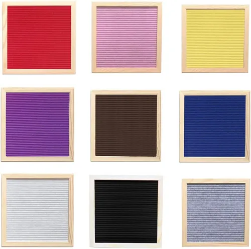 Vista 2 de Tablero de letras de fieltro con calcomanías de letras, tablero de mensajes de madera, tableros de letras intercambiables para aula, oficina en Negro