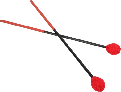 Vista 11 de Marimba Mallets, mazos de teclado de hilo duro medio, mango de fibra de carbono, hilo de algodón, palillo de tambor para instrumentos de percusión