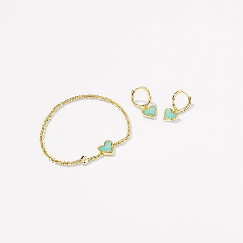Vista 2 de Kendra Scott Pulsera elástica de corazón Ari, joyería de moda para mujer