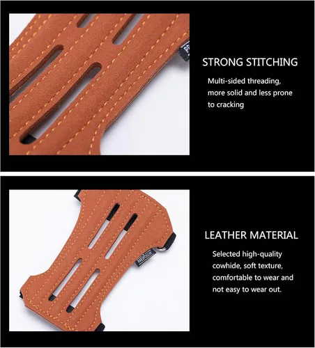 Vista 4 de Protector de brazo de tiro con arco - Protector de antebrazo transpirable y duradero con correas ajustables para tiro con arco, caza y deportes al