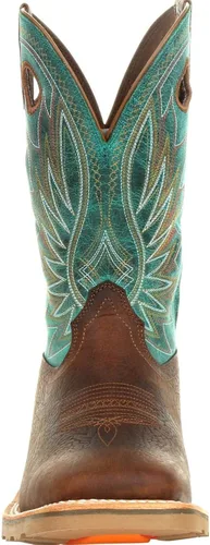 Vista 3 de Durango Maverick Pro Western - Botas de trabajo, Ranger marrón y turquesa.
