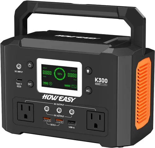Vista 8 de HOWEASY Estación de energía portátil de 120 W (pico de 240 W), generador solar de campamento de 24000 mAh, banco de energía portátil con 2 salidas