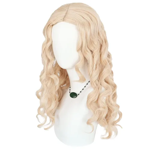 Vista 4 de IMEYLE 3 piezas de peluca rubia larga para niños, peluca de cosplay rubia para mujeres y niñas, peluca sintética para fiesta de disfraces de anime