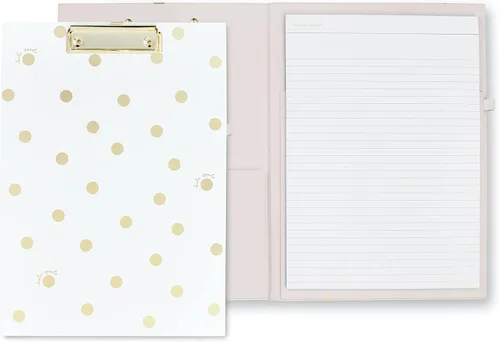 Vista 13 de kate spade new york Portapapeles de tapa dura con clip de perfil bajo, padfolio profesional incluye bloc de notas rayado, trabilla para bolígrafo