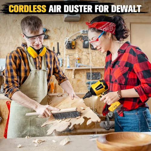 Vista 8 de LIVOWALNY Soplador de polvo inalámbrico compatible con batería Dewalt de 20 V, soplador de hojas sin escobillas, soplador de aserrín de mano 447