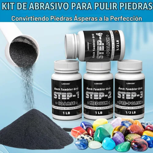 Vista 7 de Rock Tumbler - Juego de recambio de grano y pulido, 4 pasos, 3