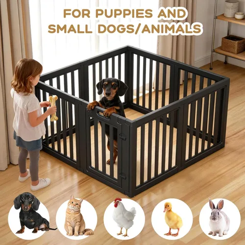 Vista 6 de Corralito para perros, corral transparente para perros, corral para perros en interiores, fácil de instalar y quitar, corralito para cachorros