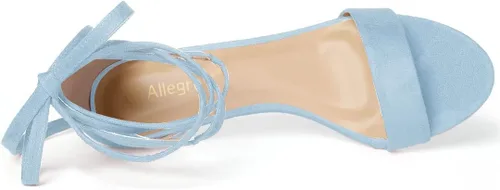 Vista 4 de Allegra K Sandalias con cordones de tacón de gatito para mujer