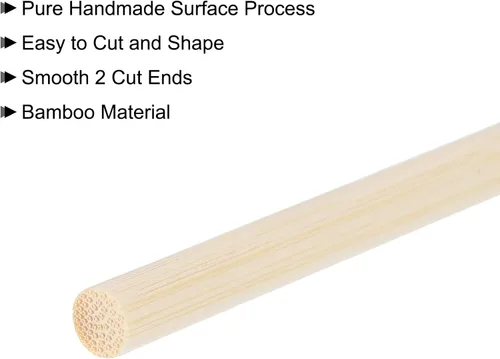 Vista 4 de MECCANIXITY Varillas de madera de 11.8 in, 12 varillas redondas de madera, palo de bambú de 0.23 pulgadas para manualidades, accesorios de cabina
