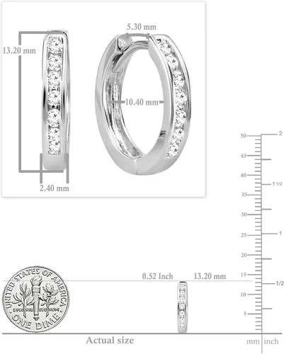 Vista 5 de Dazzlingrock Collection - Pendientes de aro pequeños de 0,18 quilates (10 quilates, oro blanco)
