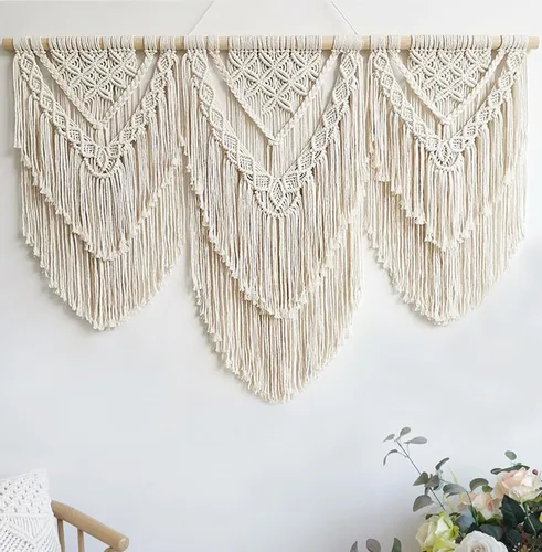 Vista 11 de Achart Colgante de Macramé para Pared Grande- Decoración de Pared Boho- Arte de Pared Grande- Decoración de Pared para Sala de Estar- Tapiz